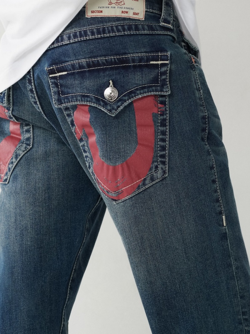 Flap Pocket Jeans True Religion Ricky Painted Hs Droit Jean Homme Bleu Marine | YAQ-72996466