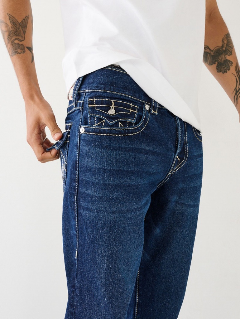 Flap Pocket Jeans True Religion Ricky Big T Stitch Droit Jean Homme Bleu Marine | YGT-17106543