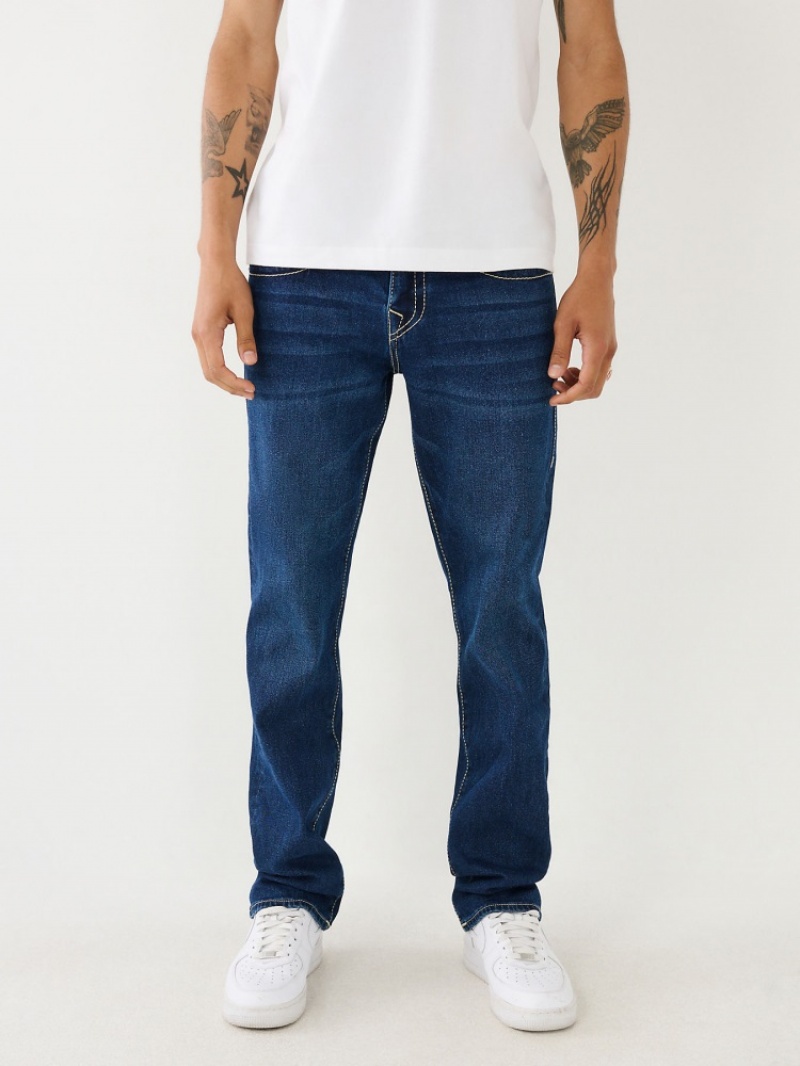 Flap Pocket Jeans True Religion Ricky Big T Stitch Droit Jean Homme Bleu Marine | YGT-17106543