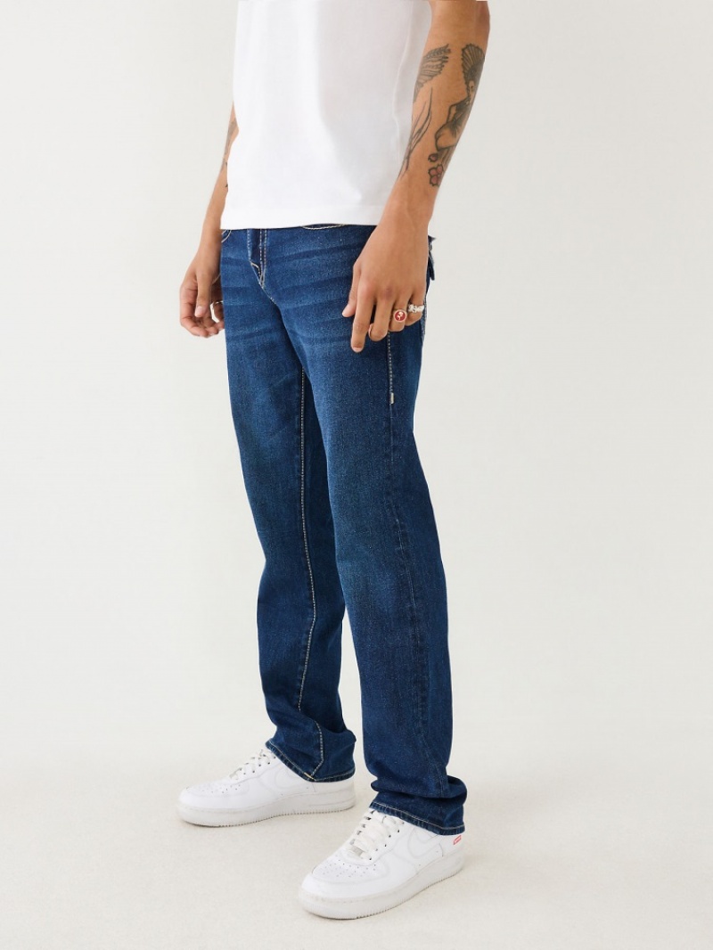 Flap Pocket Jeans True Religion Ricky Big T Stitch Droit Jean Homme Bleu Marine | YGT-17106543