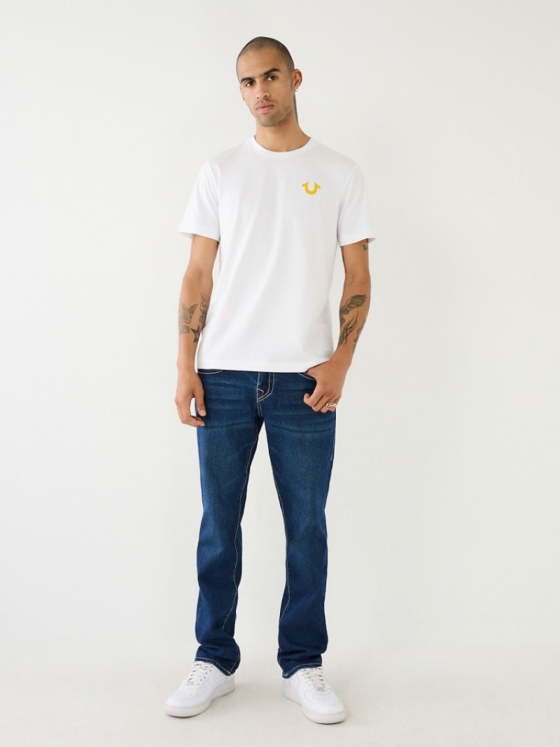 Flap Pocket Jeans True Religion Ricky Big T Stitch Droit Jean Homme Bleu Marine | YGT-17106543