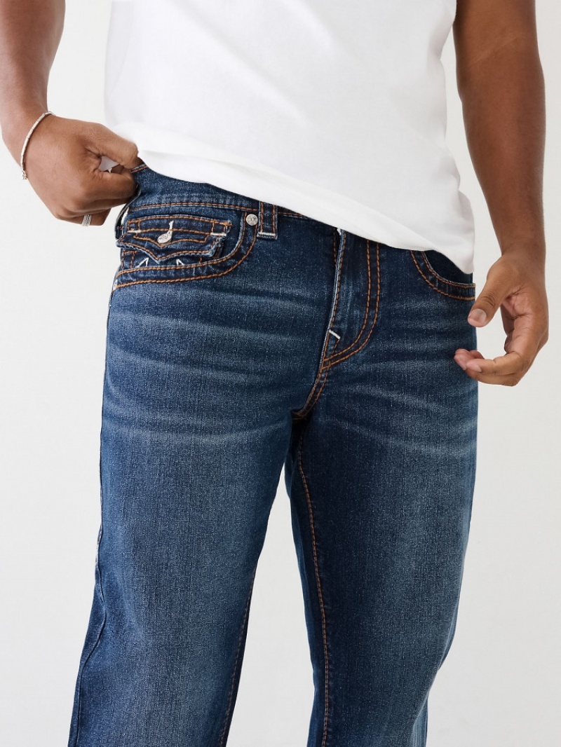 Flap Pocket Jeans True Religion Ricky Big T Stitch Droit Jean Homme Bleu | TVQ-80175331