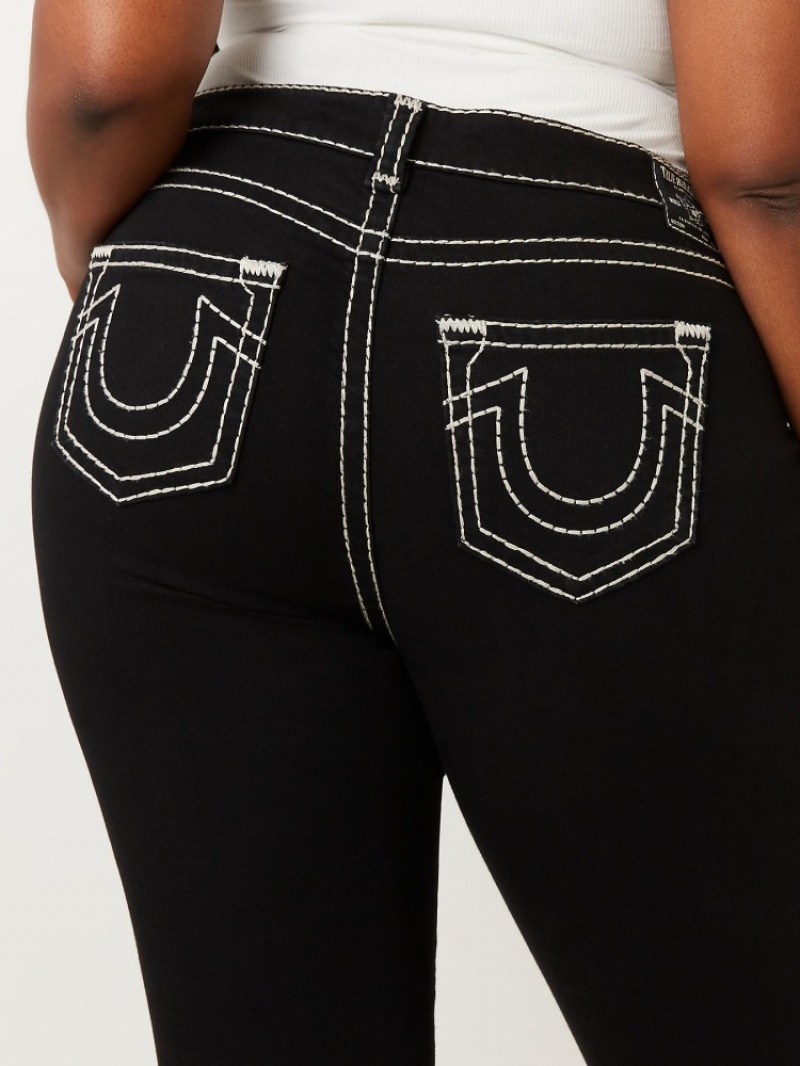 Big T & Super T Stitch True Religion Plus Halle Super T High Rise Super Mince Jean Femme Blanche Noir | EOH-77754562