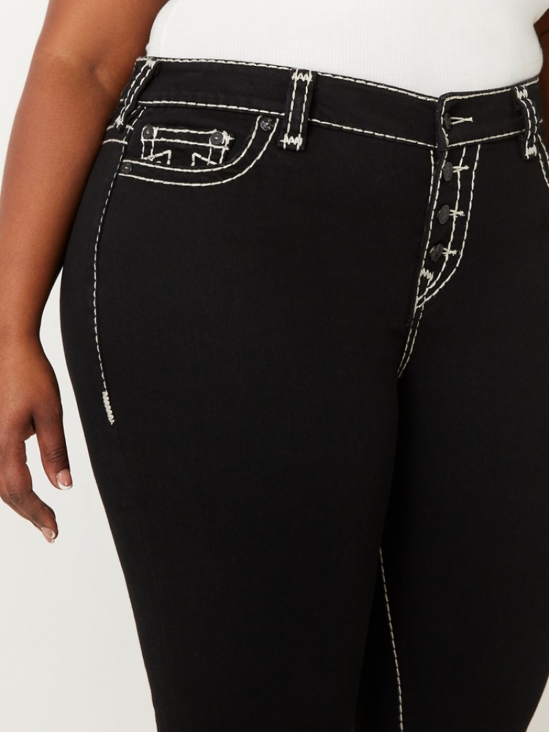 Big T & Super T Stitch True Religion Plus Halle Super T High Rise Super Mince Jean Femme Blanche Noir | EOH-77754562