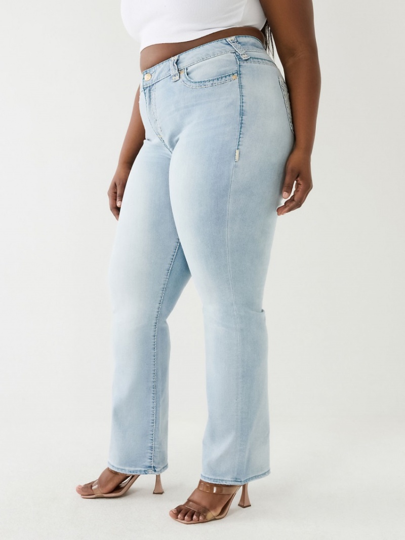 Big T & Super T Stitch True Religion Plus Billie Mid Rise Super T Droit Jean Femme Kaki | ZTI-76139865