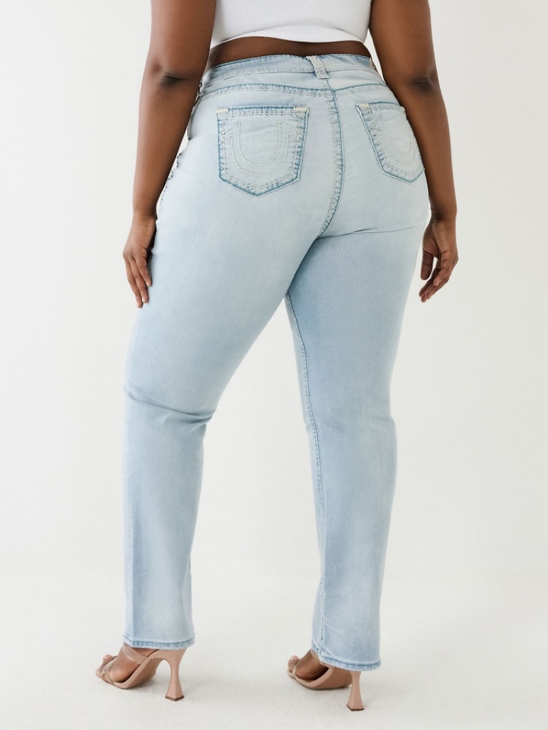 Big T & Super T Stitch True Religion Plus Billie Mid Rise Super T Droit Jean Femme Kaki | ZTI-76139865