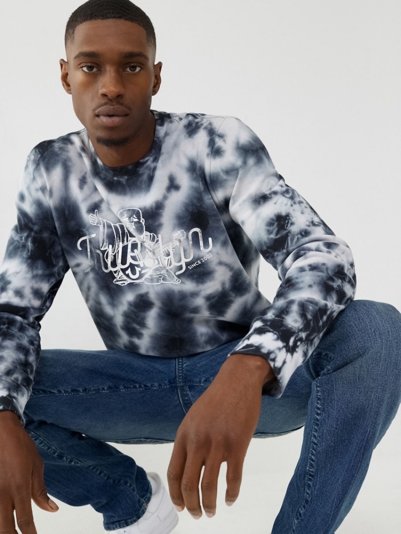 Sweat a Capuche True Religion Tie Dye Homme Bleu | WAV-17564848