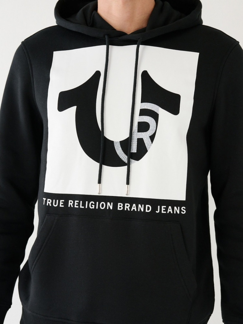 Sweat a Capuche True Religion Studded Logo Homme Bleu Marine | RLQ-30986669