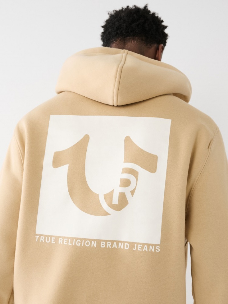 Sweat a Capuche True Religion Panel Logo Zip Homme Kaki | RFS-99026999