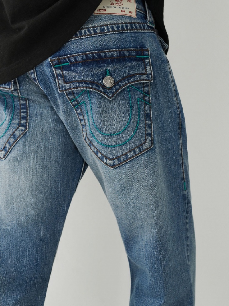 Flap Pocket Jeans True Religion Ricky Big T Stitch Droit Jean Homme Bleu Marine | APP-93673847