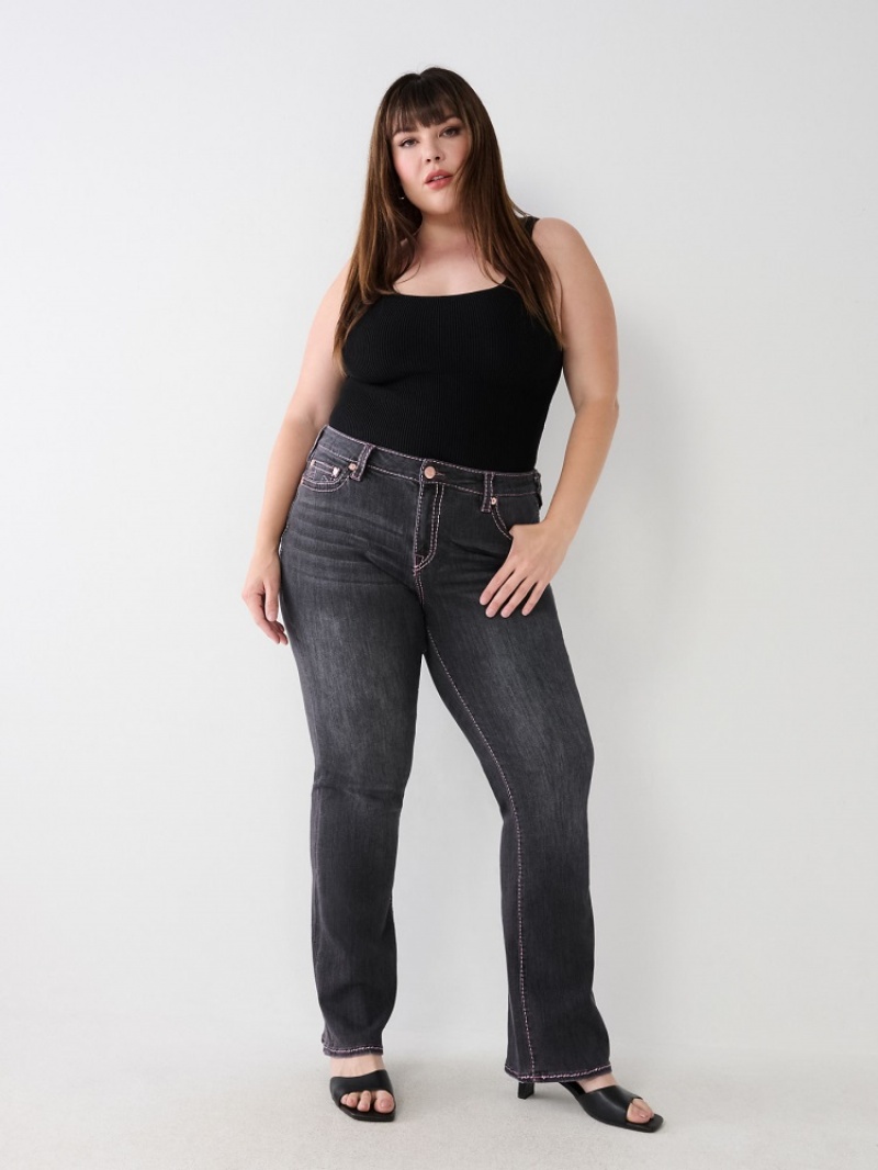 Big T & Super T Stitch True Religion Plus Becca Big T Stitch Bootcut Jean Femme Noir | BWD-92963555