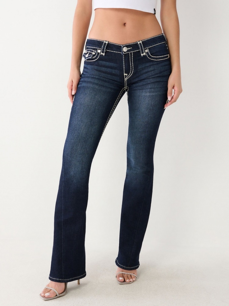 Big T & Super T Stitch True Religion Joey Low Rise Super T Flare Jean Femme Bleu Marine | JIE-95555262