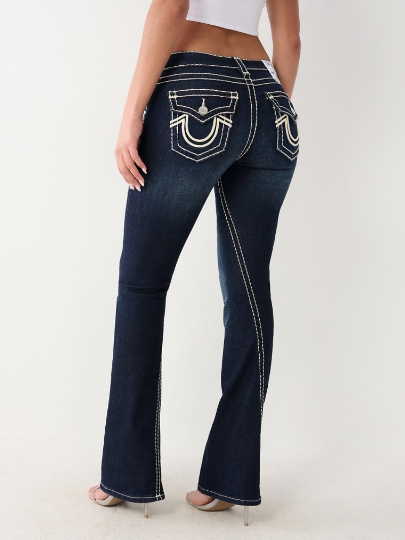 Big T & Super T Stitch True Religion Joey Low Rise Super T Flare Jean Femme Bleu Marine | JIE-95555262