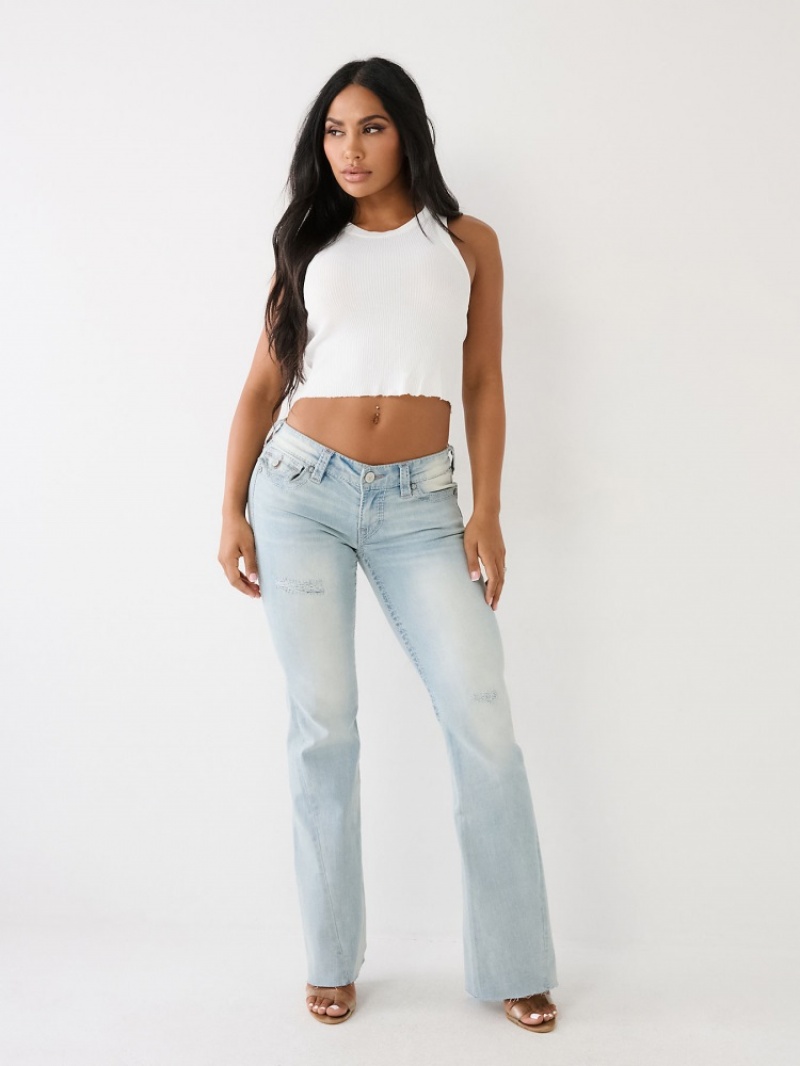 Big T & Super T Stitch True Religion Joey Low Rise Big T Flare Jean Femme Bleu Marine | UFU-25566947