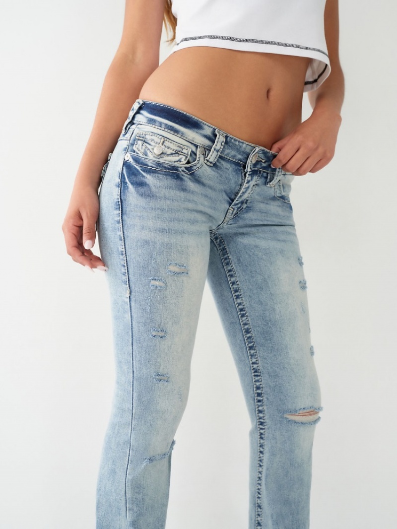 Big T & Super T Stitch True Religion Joey Low Rise Big T Flare Jean Femme Bleu | UWD-78705546