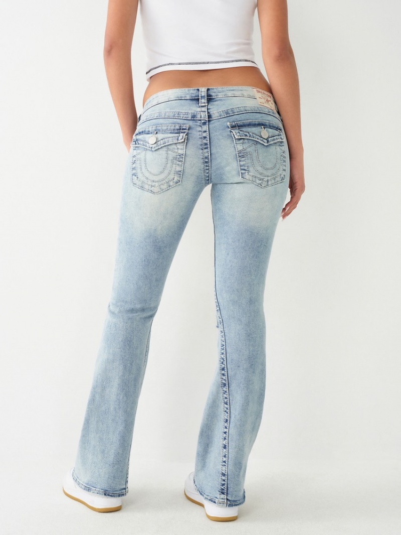 Big T & Super T Stitch True Religion Joey Low Rise Big T Flare Jean Femme Bleu | UWD-78705546