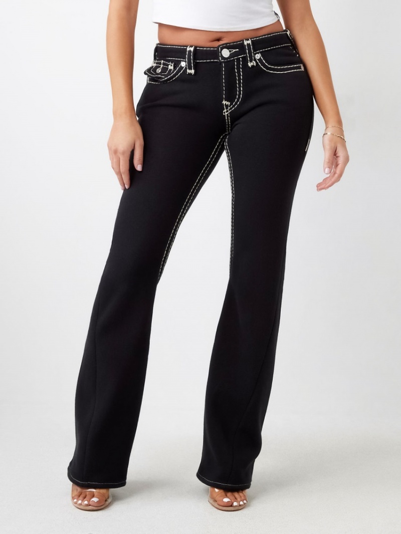 Big T & Super T Stitch True Religion Joey Fleece Super T Stitch Low Rise Pants Femme Noir | FRC-81038139