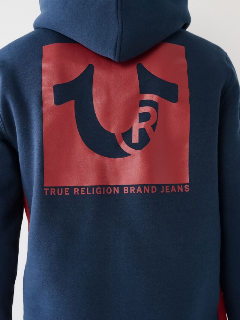 Sweat a Capuche True Religion Panel Logo Zip Homme Noir Jaune | MJK-29166984