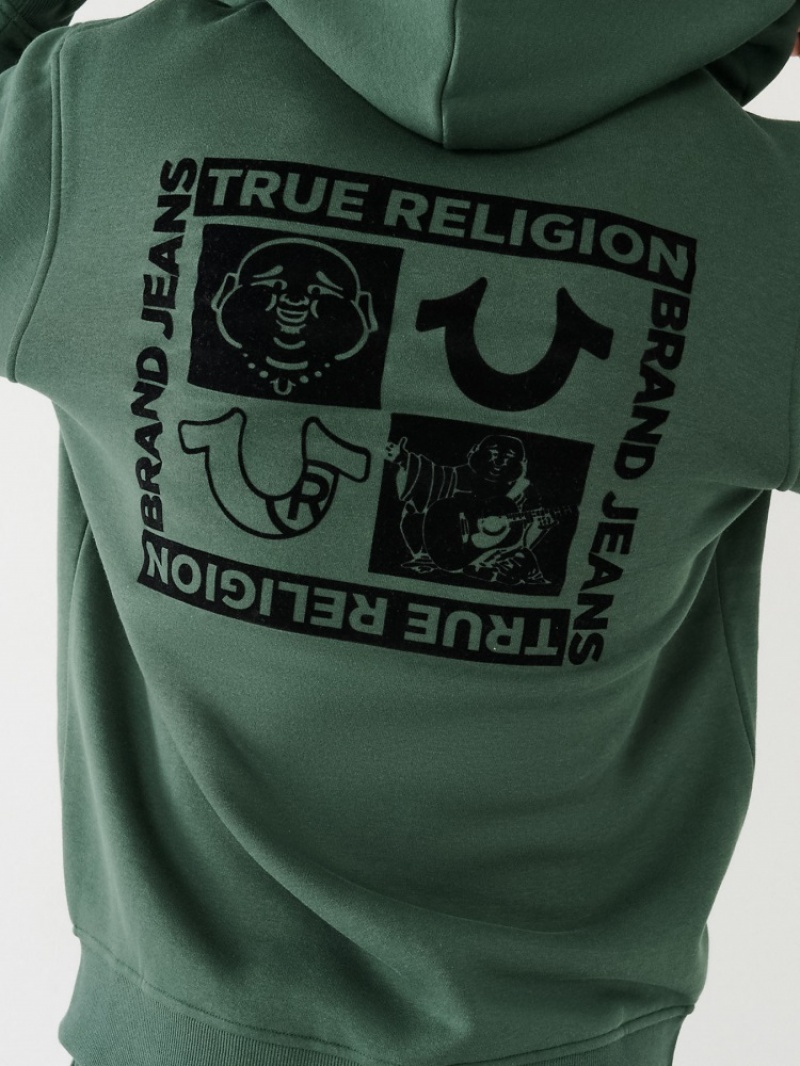 Sweat a Capuche True Religion Logo Zip Homme Noir | PDJ-87550000