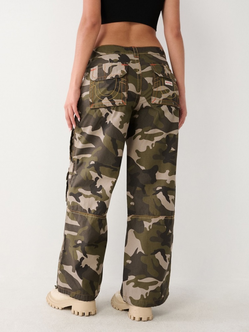 Big T & Super T Stitch True Religion Jessie Big T Camo Cargo Super Baggy Pant Femme Noir | WVX-59650604