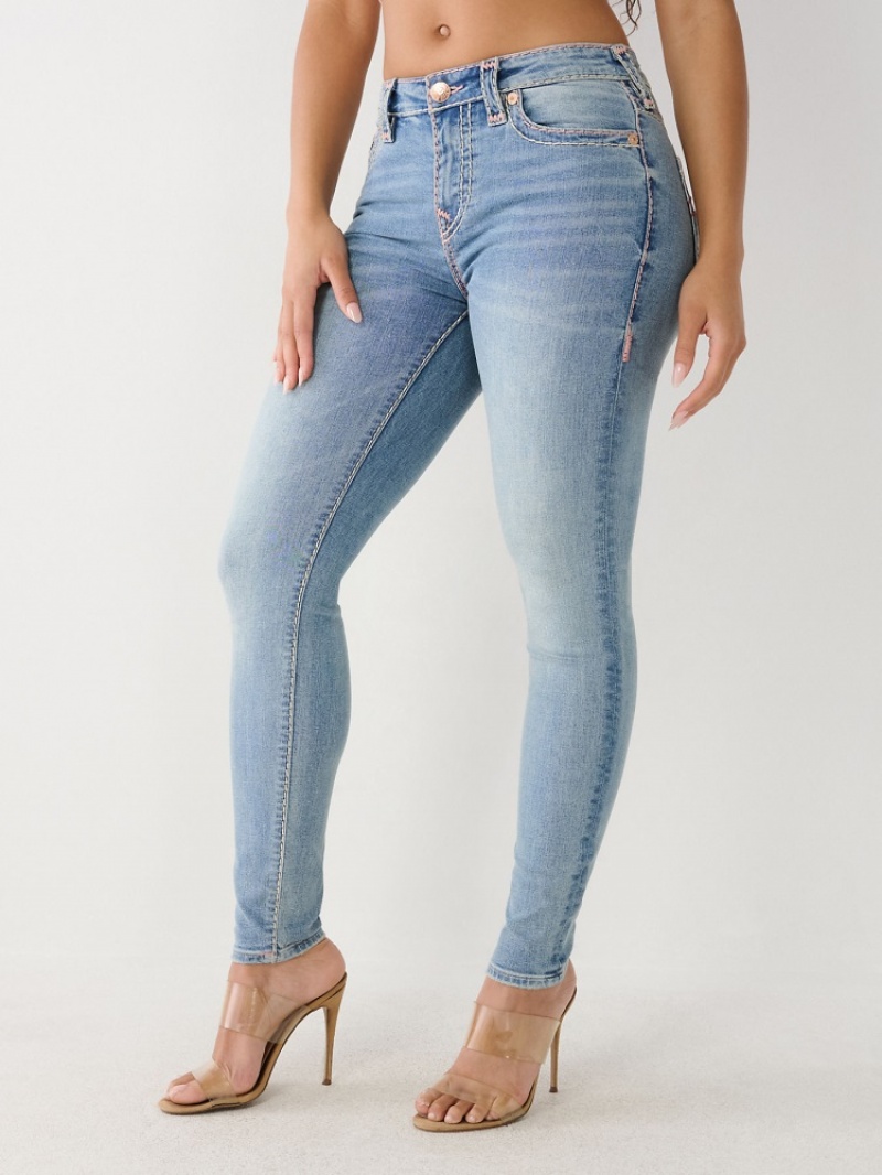 Big T & Super T Stitch True Religion Jennie Super T Curvy Mince Jean Femme Bleu Marine | NFE-57616998