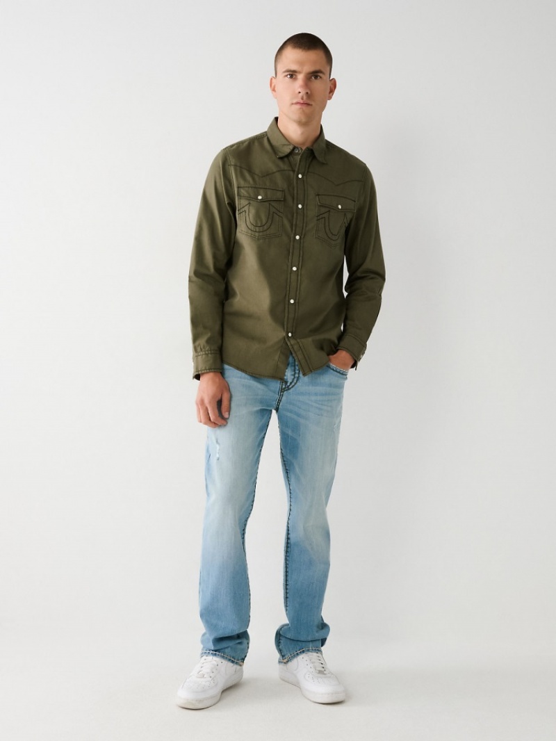 Chemises True Religion Big T Western Shirt Homme Bleu Marine | TNJ-44106522