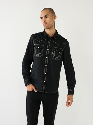 Chemises True Religion Big T Western Shirt Homme Noir | XQT-26889307