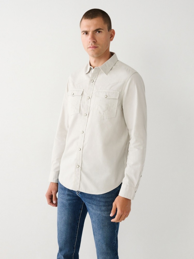 Chemises True Religion Big T Western Shirt Homme Bleu | QEB-60176425