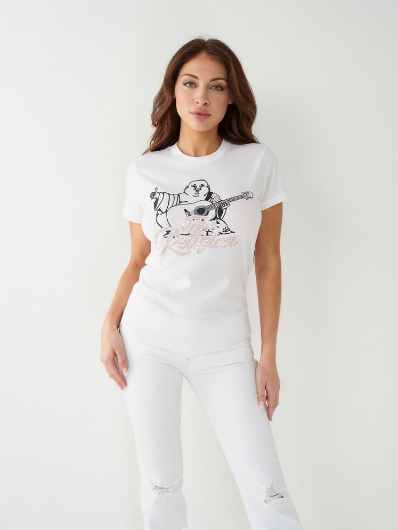 T Shirts True Religion Crystal Buddha Femme Bleu | GSO-16547004