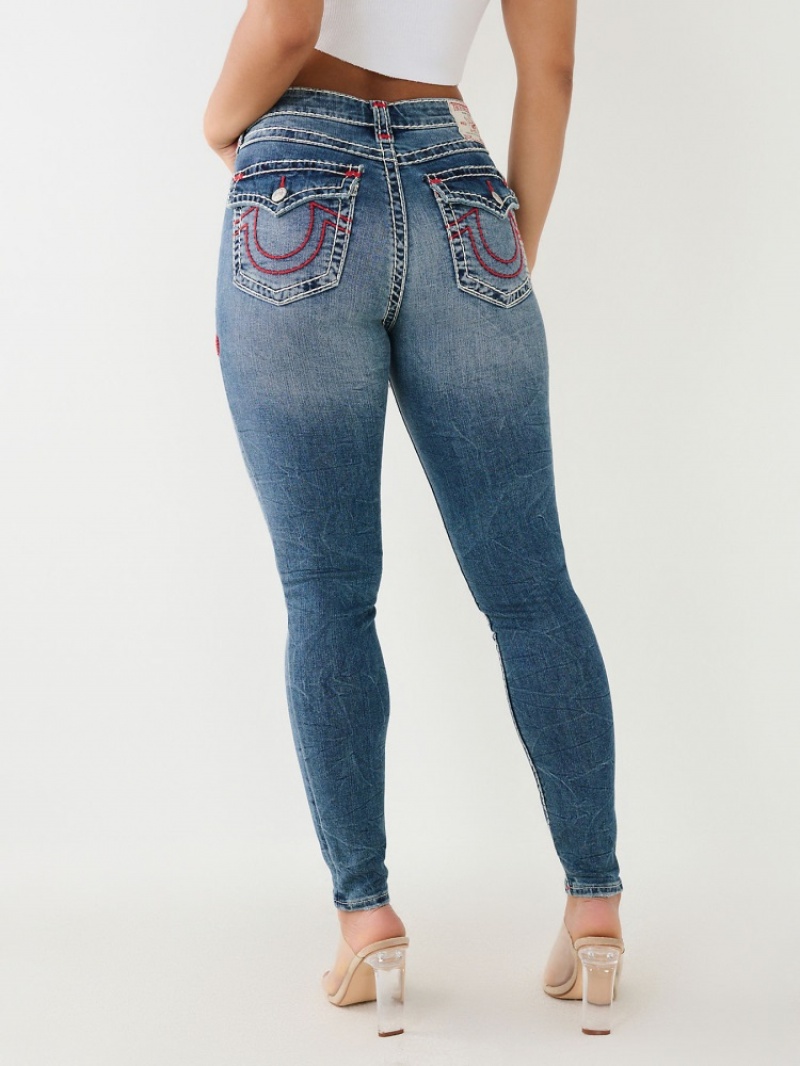 Big T & Super T Stitch True Religion Jennie Hr Super T Mince Jean Femme Jaune | MKK-66619353