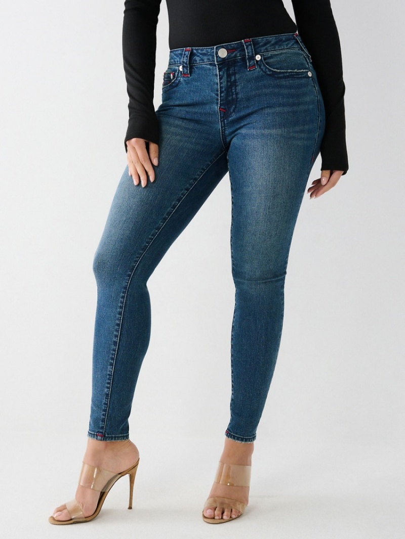 Big T & Super T Stitch True Religion Jennie Big T Curvy Mince Jean Femme Orange Rose | EAX-66797667