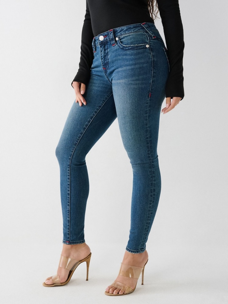 Big T & Super T Stitch True Religion Jennie Big T Curvy Mince Jean Femme Orange Rose | EAX-66797667