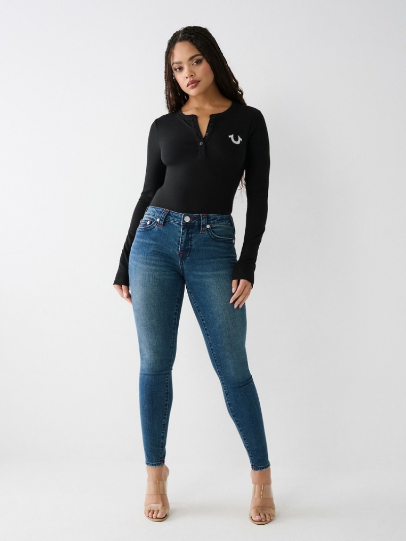 Big T & Super T Stitch True Religion Jennie Big T Curvy Mince Jean Femme Orange Rose | EAX-66797667