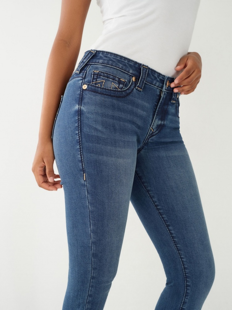 Big T & Super T Stitch True Religion Jennie Big T Curvy Mince Jean Femme Bleu Orange | GKY-75824415