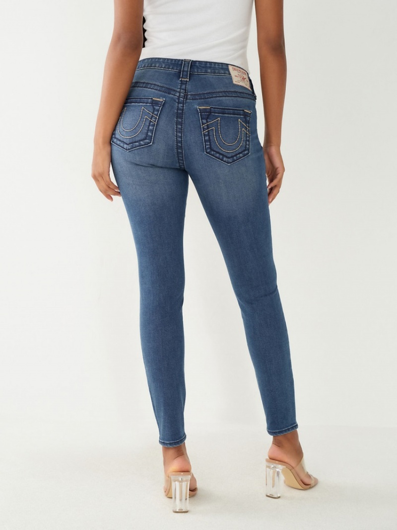 Big T & Super T Stitch True Religion Jennie Big T Curvy Mince Jean Femme Bleu Orange | GKY-75824415