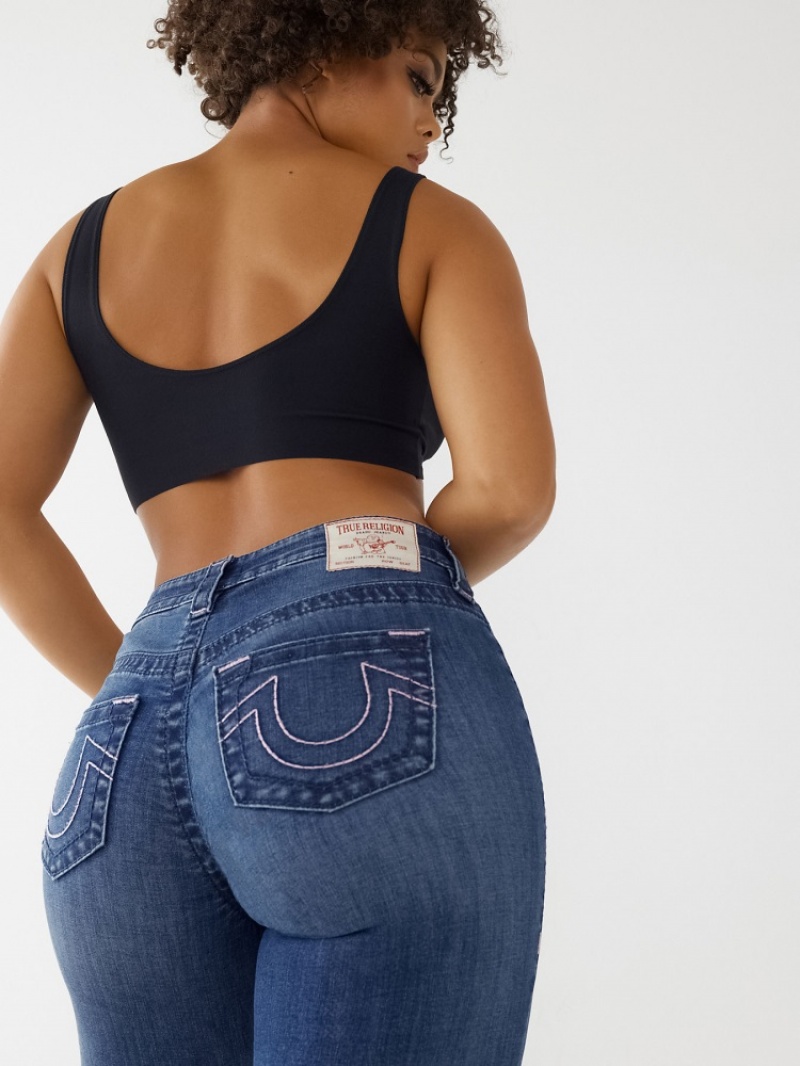 Big T & Super T Stitch True Religion Jennie Big T Curvy Mince Jean Femme Kaki | PCS-54470392