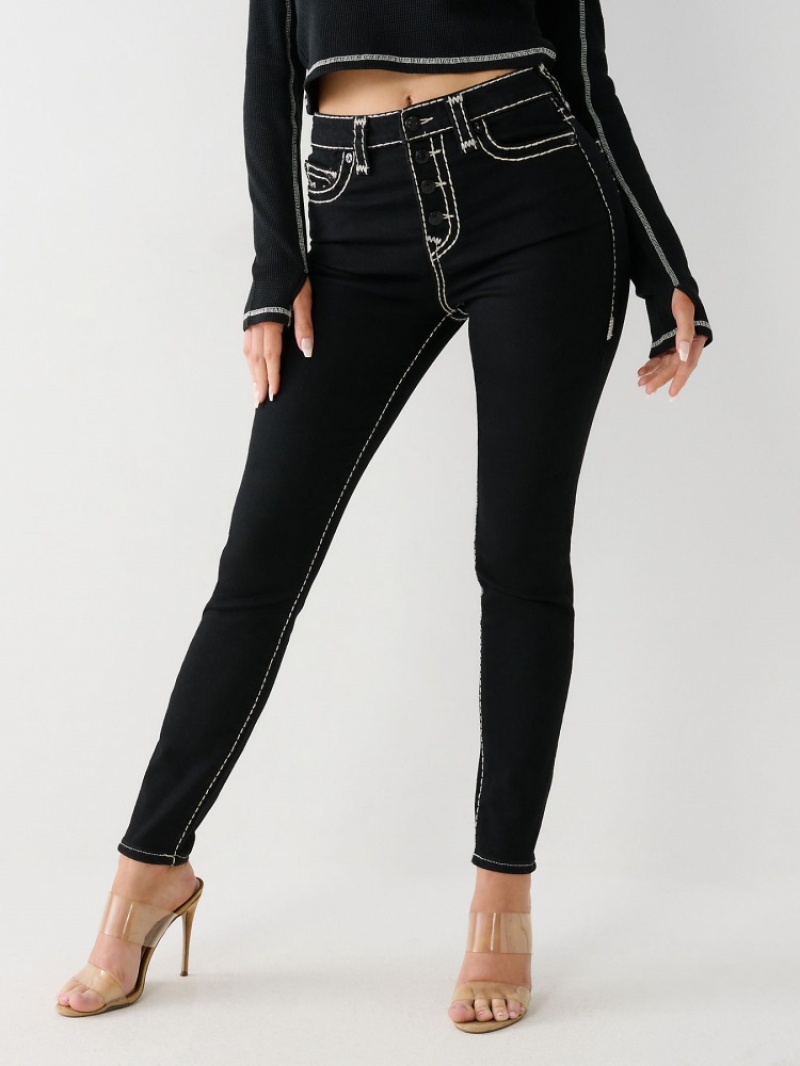 Big T & Super T Stitch True Religion Halle Super T High Rise Super Mince Jean Femme Bleu | JLD-38487255