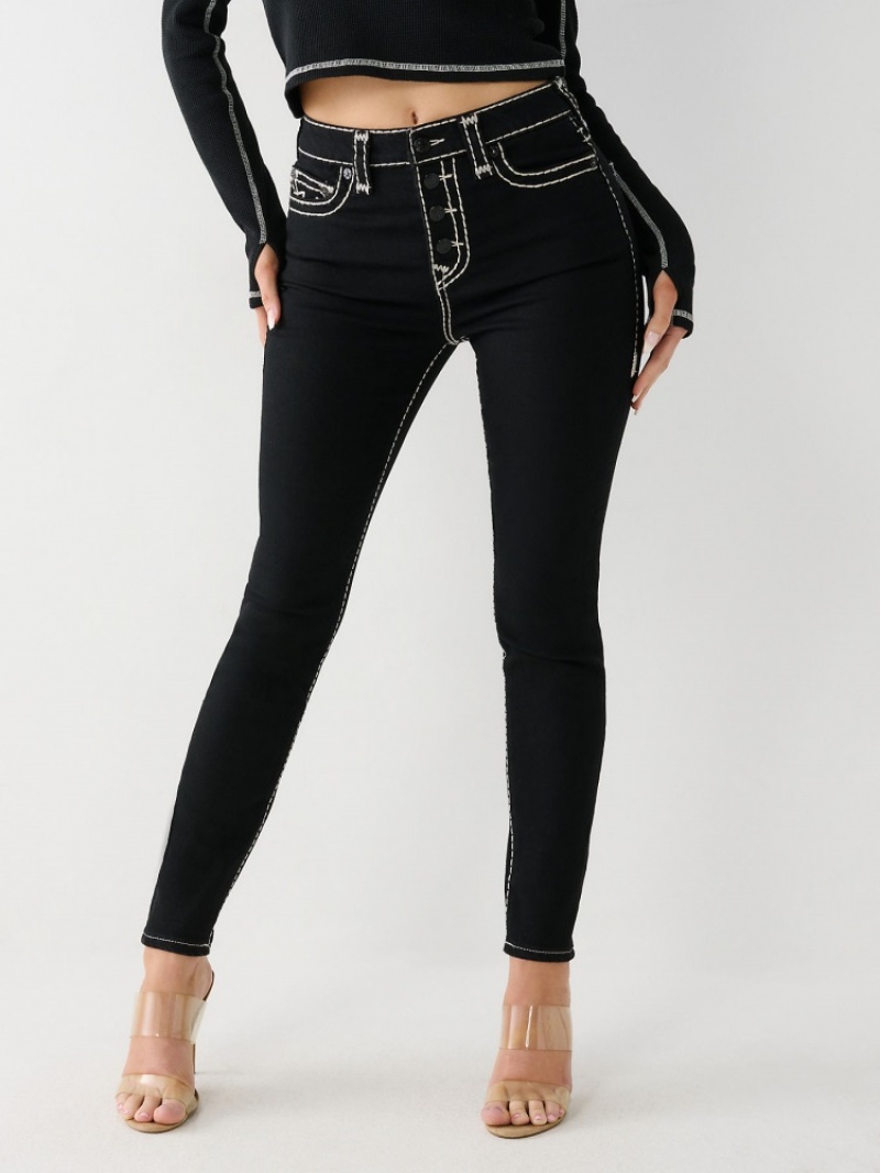 Big T & Super T Stitch True Religion Halle Super T High Rise Super Mince Jean Femme Bleu | JLD-38487255