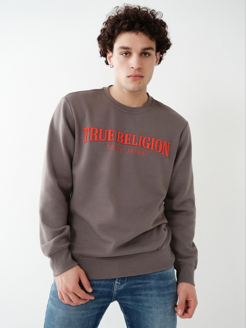 Sweat a Capuche True Religion Logo Crewneck Homme Bleu Marine | YEY-26840382