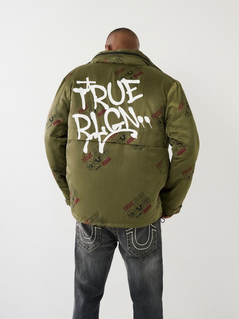 Veste Puffer True Religion Utility Homme Orange Rose | YRH-09408957