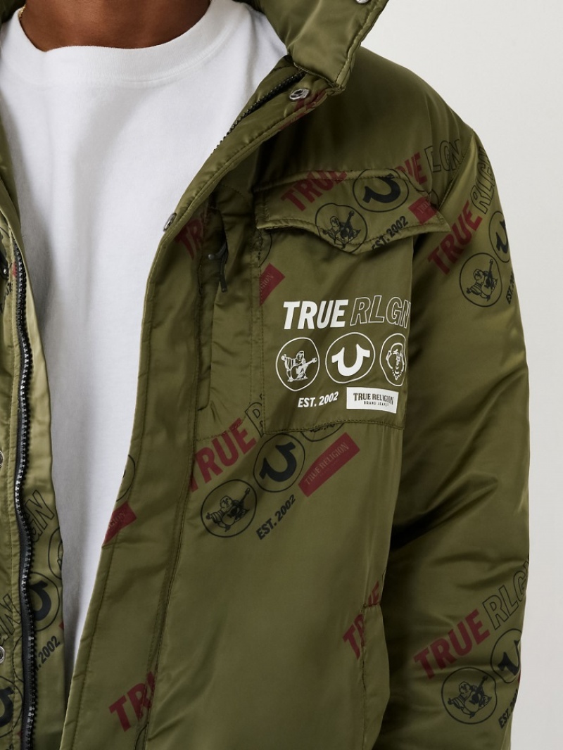 Veste Puffer True Religion Utility Homme Orange Rose | YRH-09408957