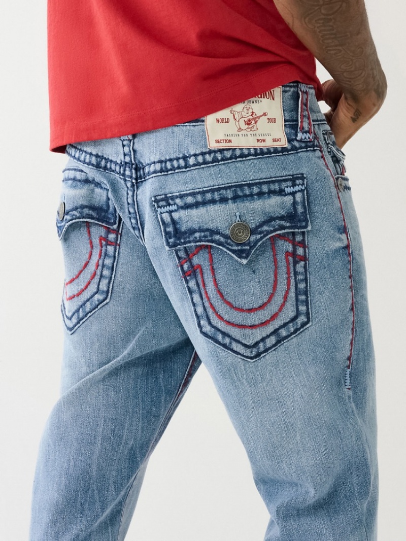 Flap Pocket Jeans True Religion Ricky Super T Flap Droit Jean Homme Bleu Orange | UBL-94542645