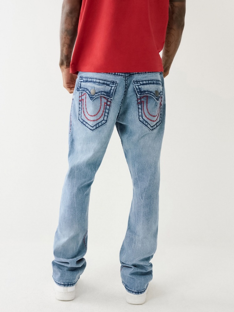 Flap Pocket Jeans True Religion Ricky Super T Flap Droit Jean Homme Bleu Orange | UBL-94542645