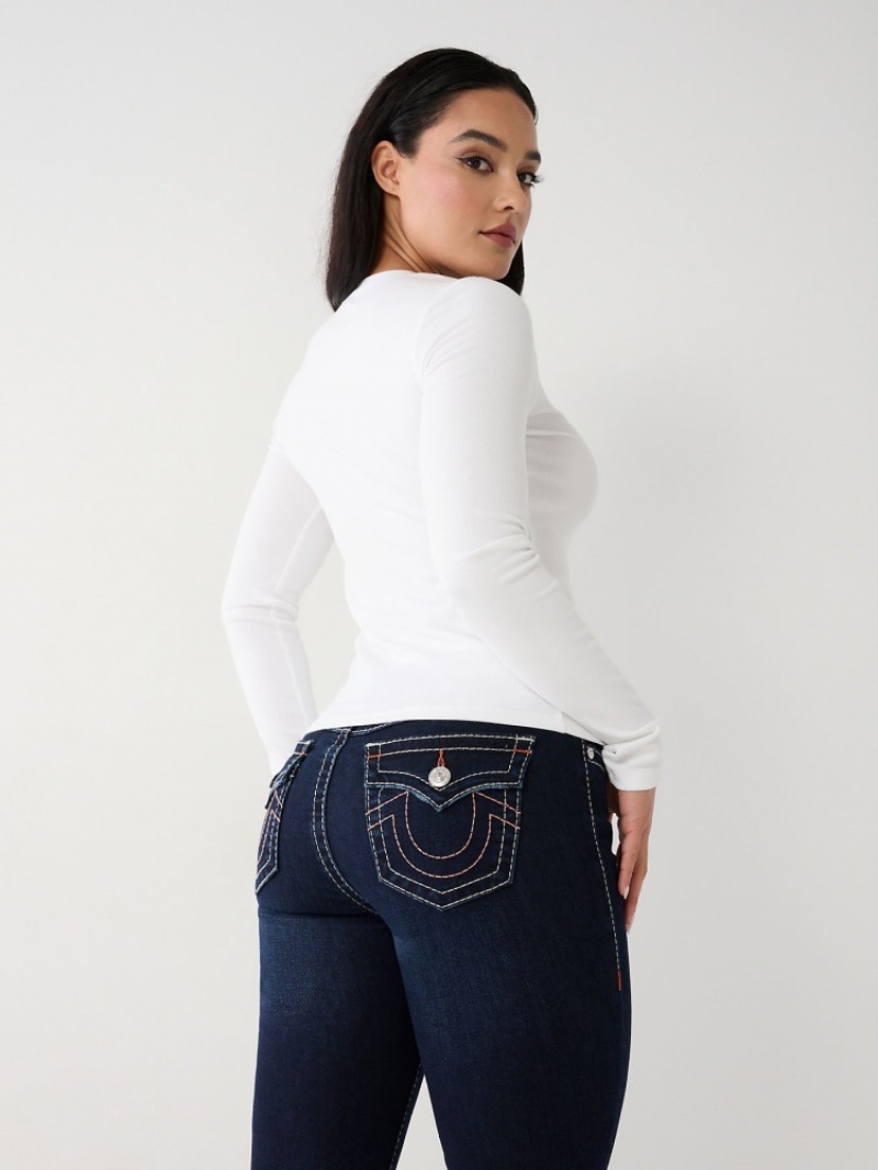 Big T & Super T Stitch True Religion Halle Big T Super Mince Jean Femme Noir | LJR-98864200