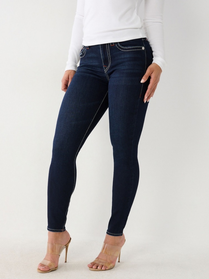 Big T & Super T Stitch True Religion Halle Big T Super Mince Jean Femme Noir | LJR-98864200