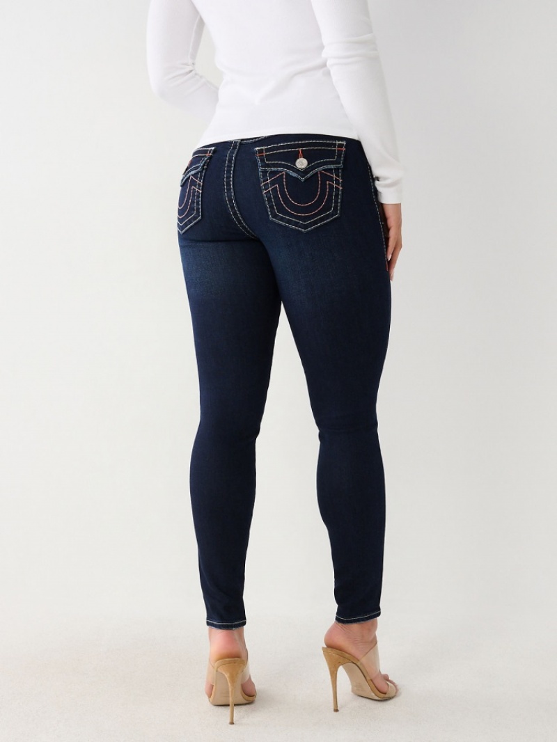 Big T & Super T Stitch True Religion Halle Big T Super Mince Jean Femme Noir | LJR-98864200