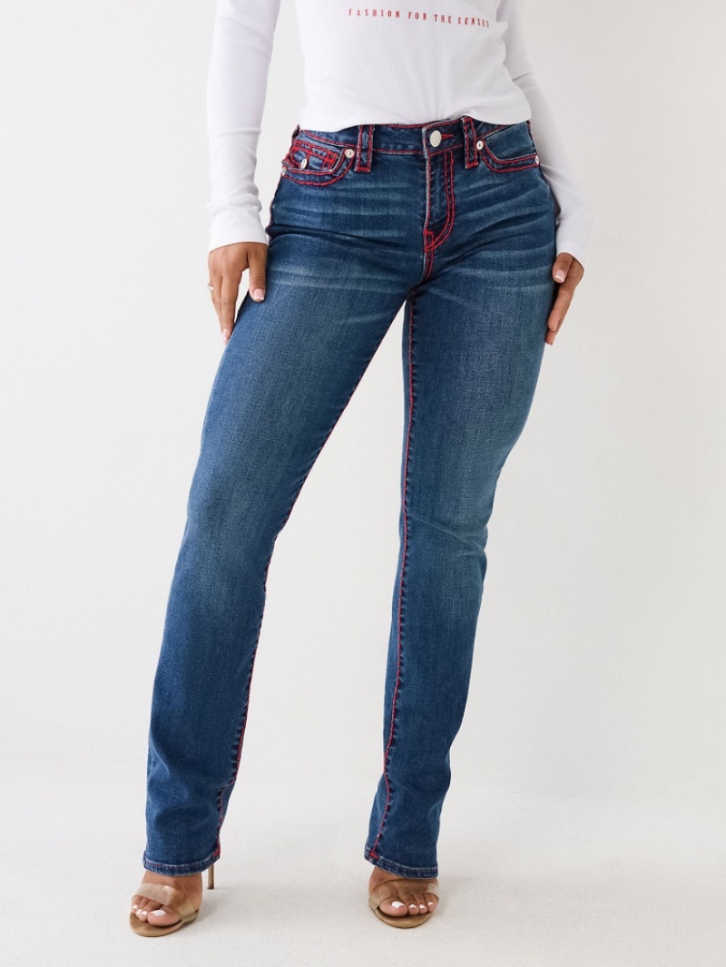 Big T & Super T Stitch True Religion Billie Super T Stitch Droit Jean Femme Bleu Marine | LBF-88165654