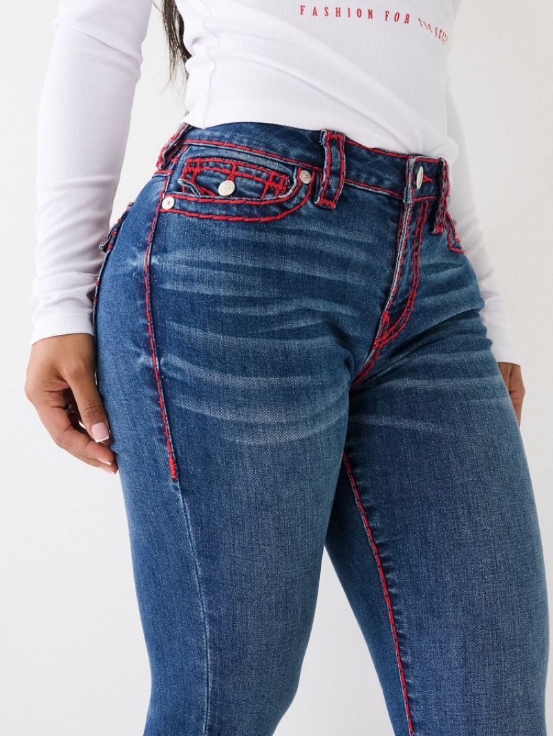 Big T & Super T Stitch True Religion Billie Super T Stitch Droit Jean Femme Bleu Marine | LBF-88165654