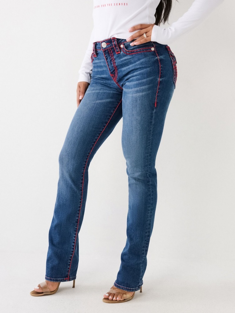 Big T & Super T Stitch True Religion Billie Super T Stitch Droit Jean Femme Bleu Marine | LBF-88165654