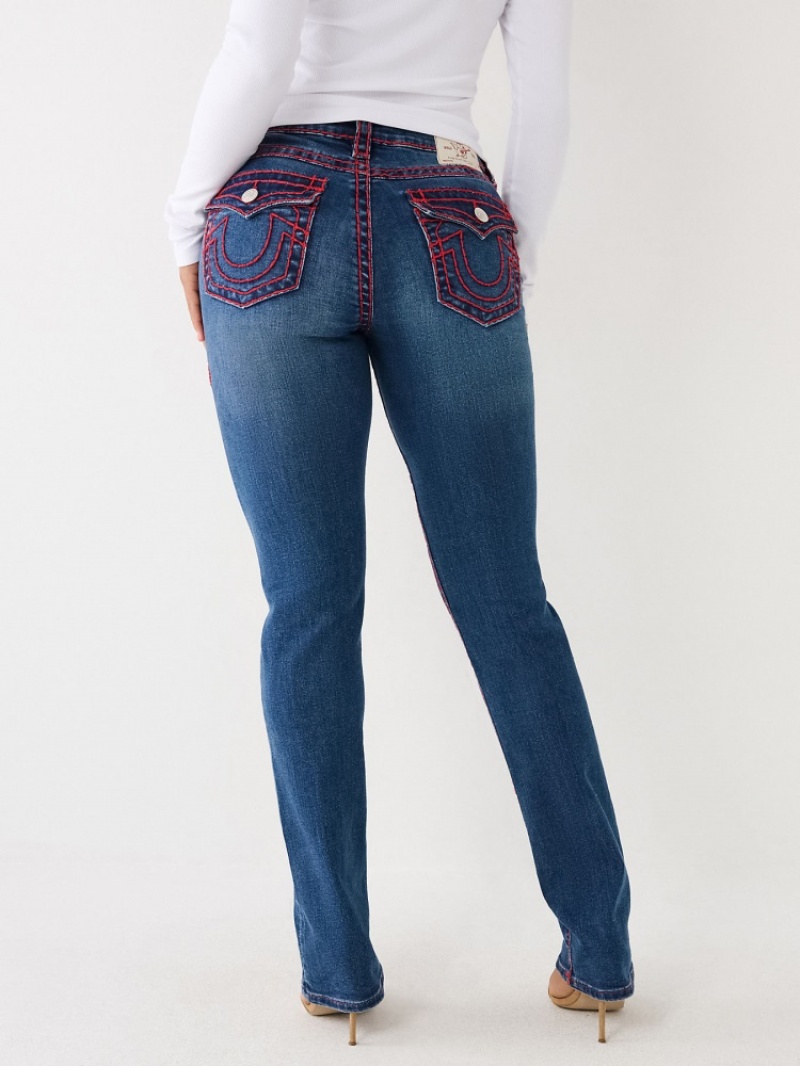 Big T & Super T Stitch True Religion Billie Super T Stitch Droit Jean Femme Bleu Marine | LBF-88165654